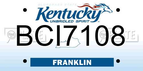 BCI7108 Kentucky License Plate