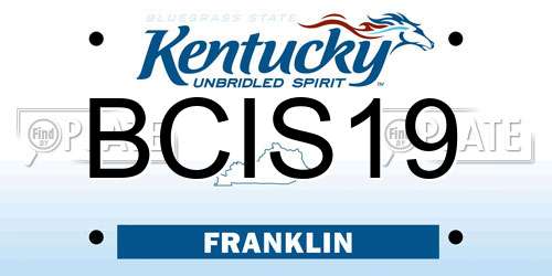 BCIS19 Kentucky License Plate