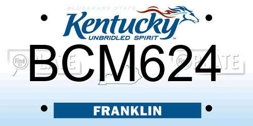 BCM624 Kentucky License Plate