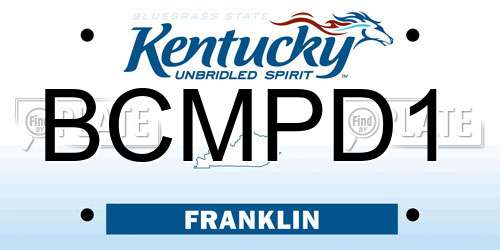 BCMPD1 Kentucky License Plate