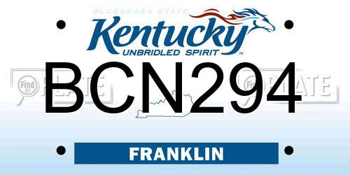 BCN294 Kentucky License Plate