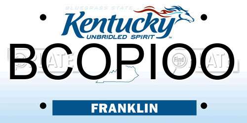 BCOPIOO Kentucky License Plate