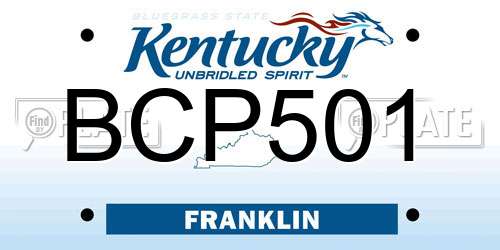 BCP501 Kentucky License Plate
