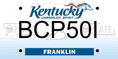 BCP50I Kentucky License Plate