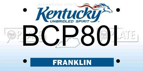 BCP80I Kentucky License Plate
