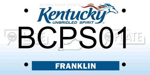 BCPS01 Kentucky License Plate