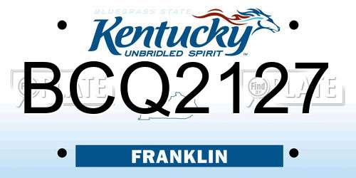 BCQ2127 Kentucky License Plate