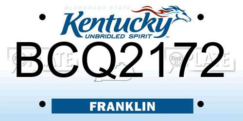 BCQ2172 Kentucky License Plate