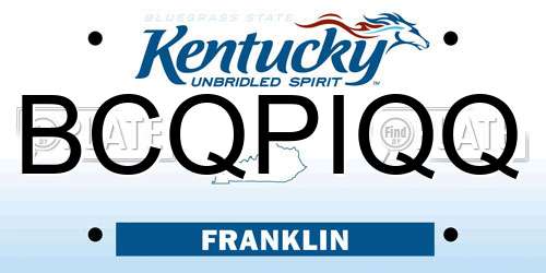 BCQPIQQ Kentucky License Plate
