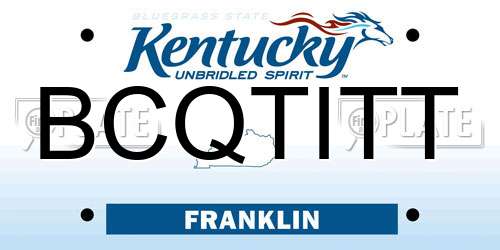 BCQTITT Kentucky License Plate