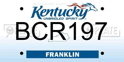 BCR197 Kentucky License Plate