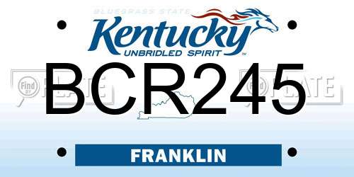 BCR245 Kentucky License Plate