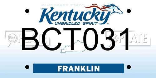 BCT031 Kentucky License Plate