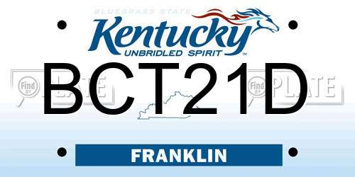 BCT21D Kentucky License Plate