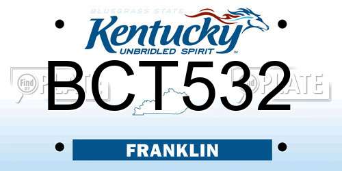 BCT532 Kentucky License Plate