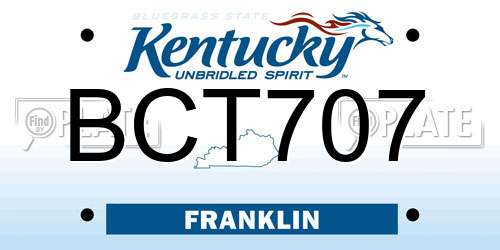 BCT707 Kentucky License Plate