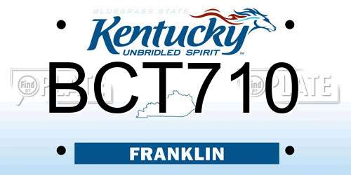 BCT710 Kentucky License Plate
