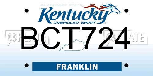 BCT724 Kentucky License Plate
