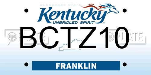 BCTZ10 Kentucky License Plate