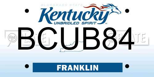 BCUB84 Kentucky License Plate