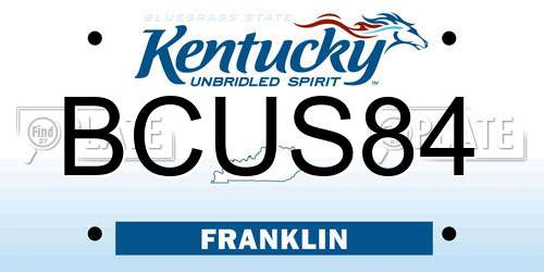 BCUS84 Kentucky License Plate