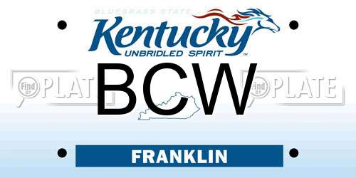 BCW Kentucky License Plate