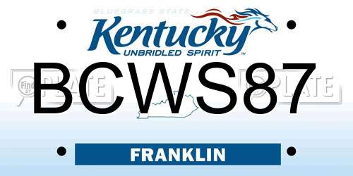 BCWS87 Kentucky License Plate