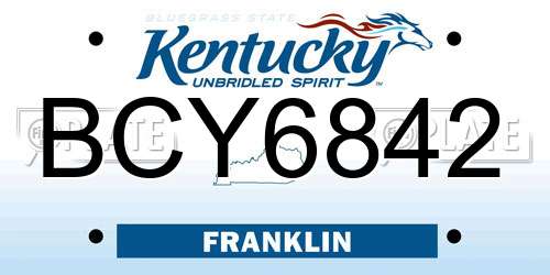 BCY6842 Kentucky License Plate