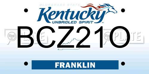 BCZ21O Kentucky License Plate