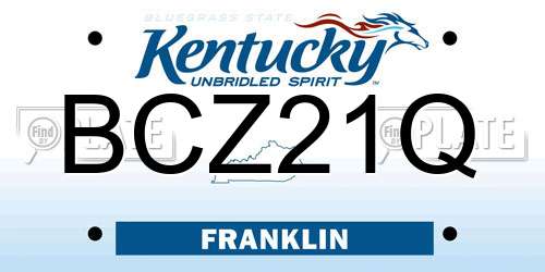BCZ21Q Kentucky License Plate