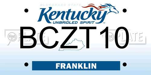 BCZT10 Kentucky License Plate