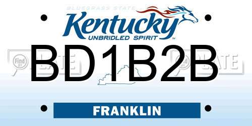 BD1B2B Kentucky License Plate