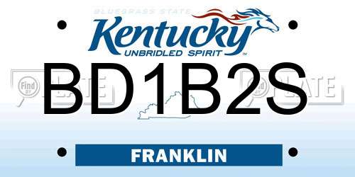 BD1B2S Kentucky License Plate
