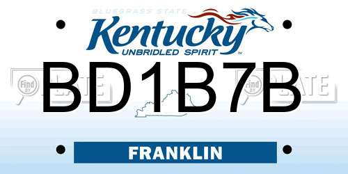 BD1B7B Kentucky License Plate
