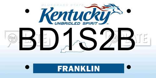 BD1S2B Kentucky License Plate