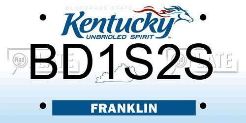 BD1S2S Kentucky License Plate