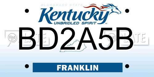 BD2A5B Kentucky License Plate