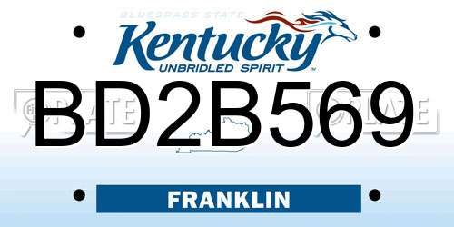 BD2B569 Kentucky License Plate