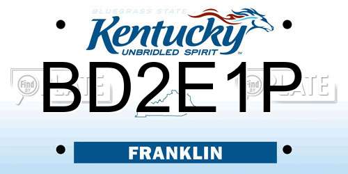 BD2E1P Kentucky License Plate