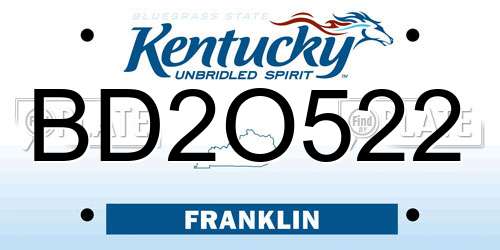 BD2O522 Kentucky License Plate