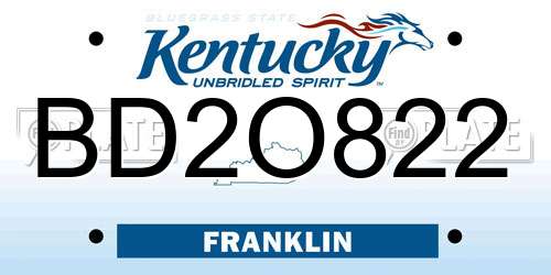 BD2O822 Kentucky License Plate