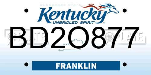 BD2O877 Kentucky License Plate