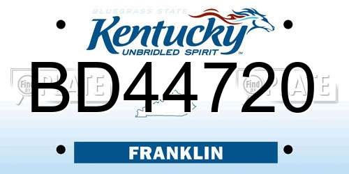 BD44720 Kentucky License Plate