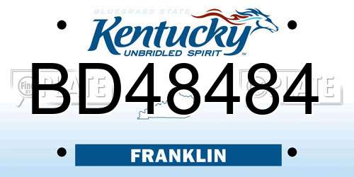BD48484 Kentucky License Plate
