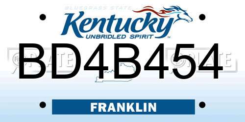 BD4B454 Kentucky License Plate