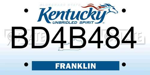 BD4B484 Kentucky License Plate