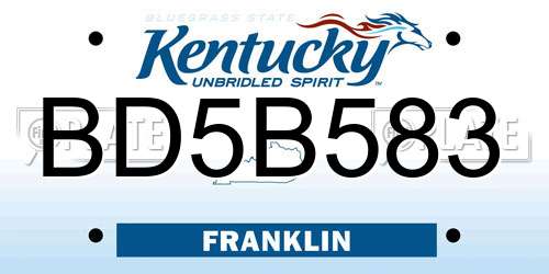 BD5B583 Kentucky License Plate