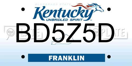BD5Z5D Kentucky License Plate