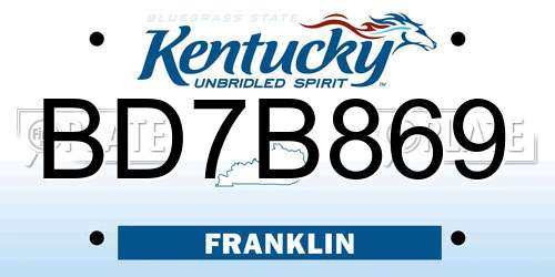 BD7B869 Kentucky License Plate