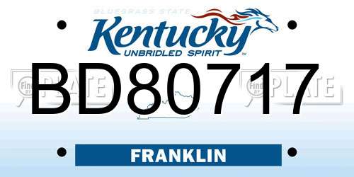 BD80717 Kentucky License Plate